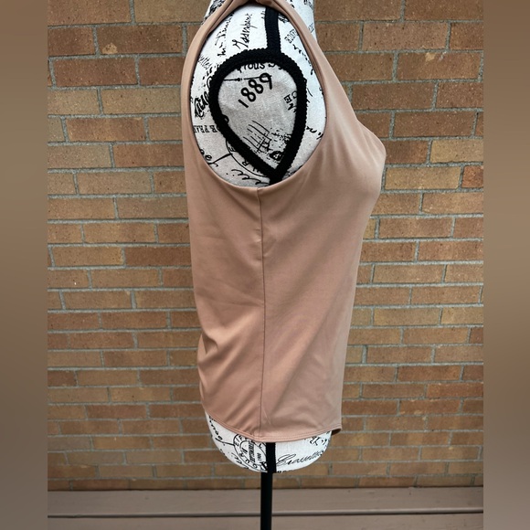 EXPRESS Bodysuit V Neck Sleeveless Tan/ Light Brown. Size Large - Picture 3 of 10